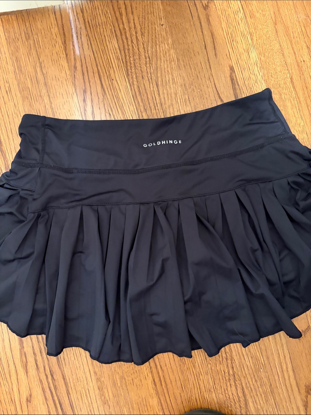 GoldHinge Black Pleated tennis Skirt